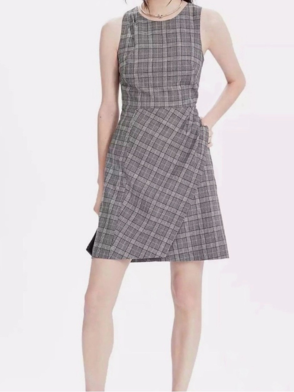 Lightweight Wool Plaid Dress